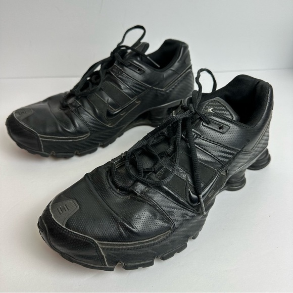 Nike Shox Turbo Triple Black Shoes Men's size 9.5 Sneakers Running Leather - Picture 5 of 11
